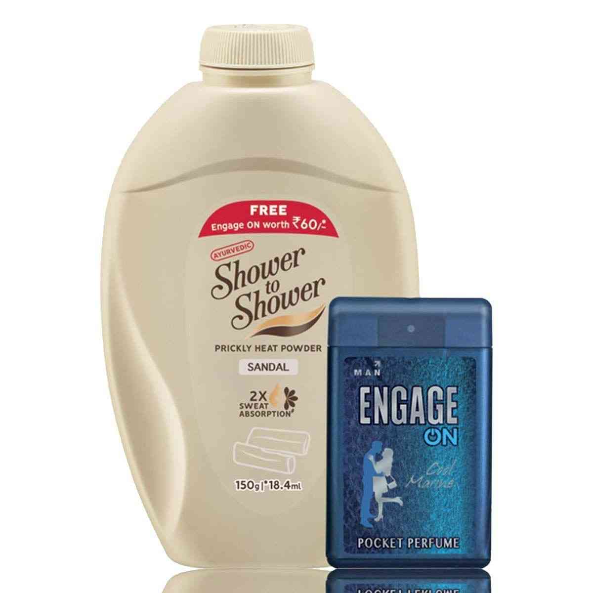 Buy Shower To Shower Talcum Powder Bottle Of 150 G With 18.4ml Engage