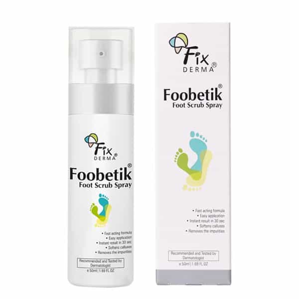 Fixderma Foobetik Foot Scrub Spray Dead Skin & Tan Removal Darkness Blackness Removal Scrub 50 Ml