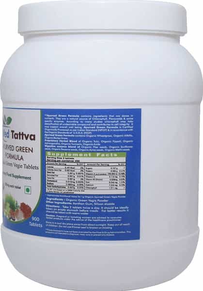 Ved Tattva Ayurvedic Green Formula Green Food For Healthy Living - 900 Tablets (Pack Of 4)