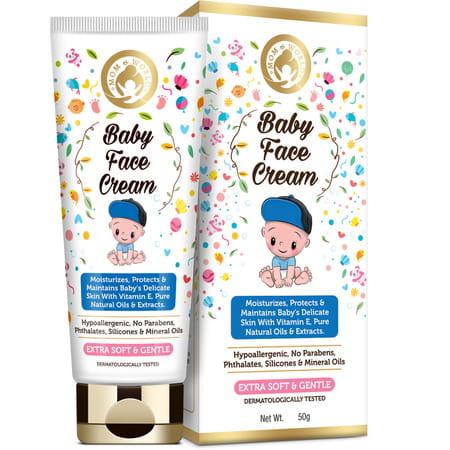 Mom & World Baby Face Cream Extra Soft And Gentle - No Parabens Slicon Or Mineral Oil 50 G