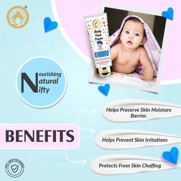 Mom & World Baby Face Cream Extra Soft And Gentle - No Parabens Slicon Or Mineral Oil 50 G