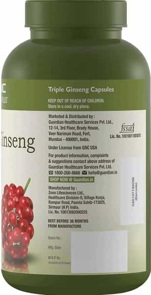 Gnc Herbal Plus Triple Ginseng Root - 90 Vegetarian Capsules