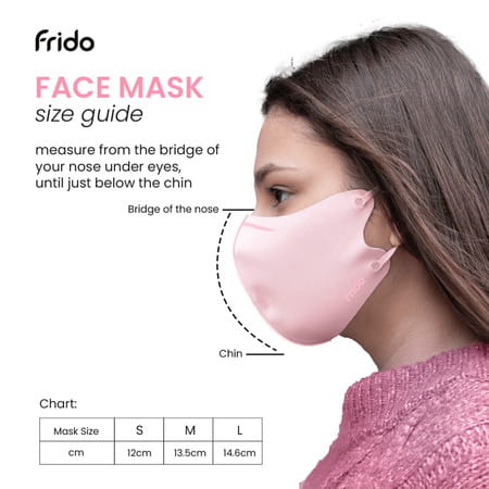 Frido Ultimate Pro Copper Mask|Pink|Nose Clip|Ear Loop|Washable|Imported|Medium Size (Pack Of 4)