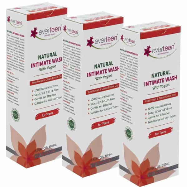Everteen Yogurt Natural Intimate Wash For Feminine Intimate Hygiene In Teens - 3 Packs (105Ml Each)