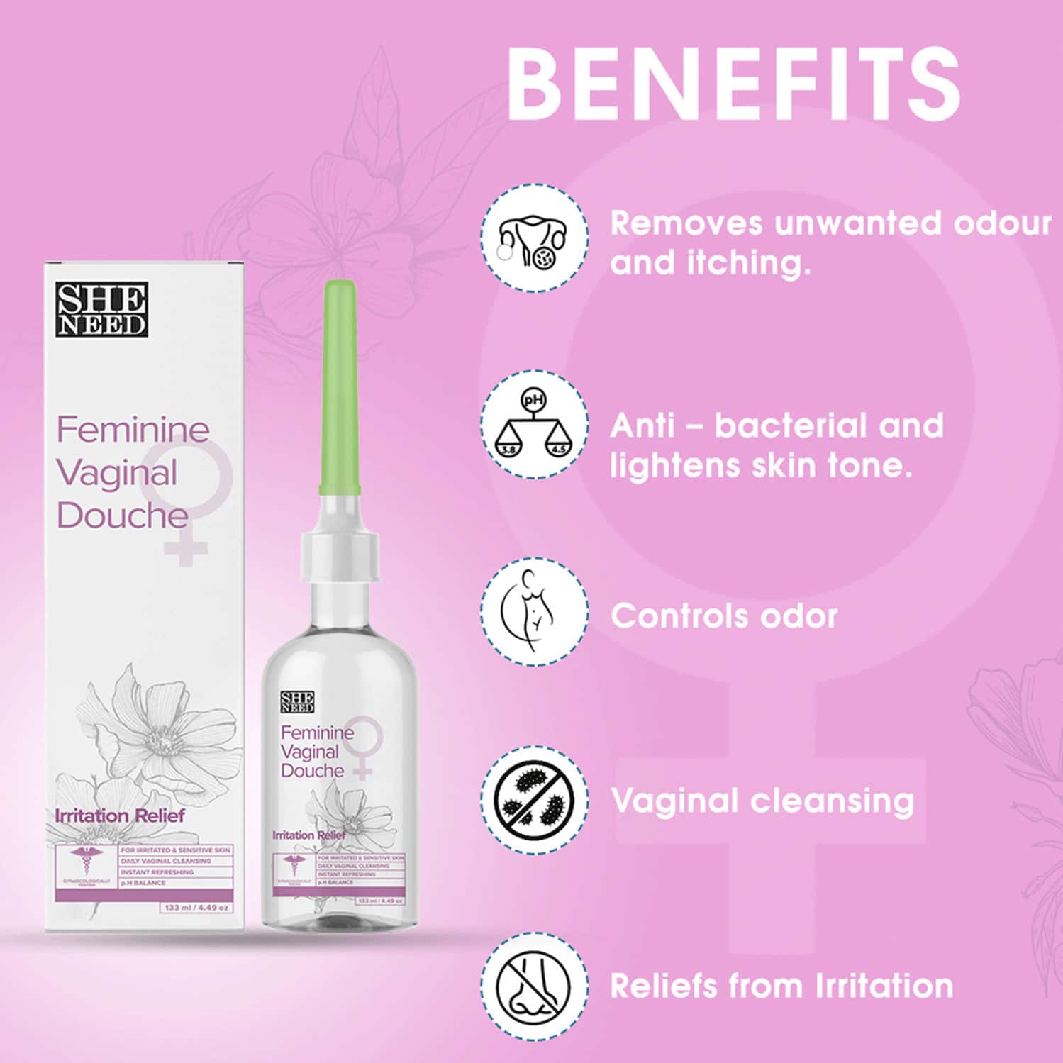 Buy SHENEED FEMININE VAGINAL DOUCHE IRRITATION RELIEF 133 ML Online