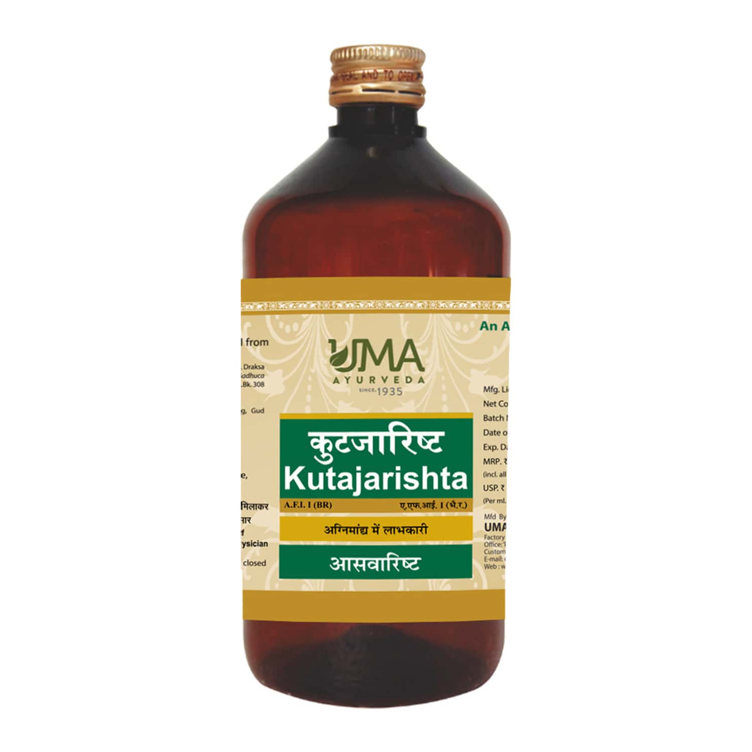 Uma Ayurveda Kutajarishta Ayurvedic Syrup 450 Ml