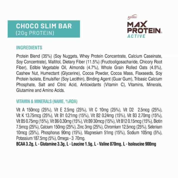 Ritebite Max Protein Active Choco Slim Protein Bar 67G - Pack Of 1 