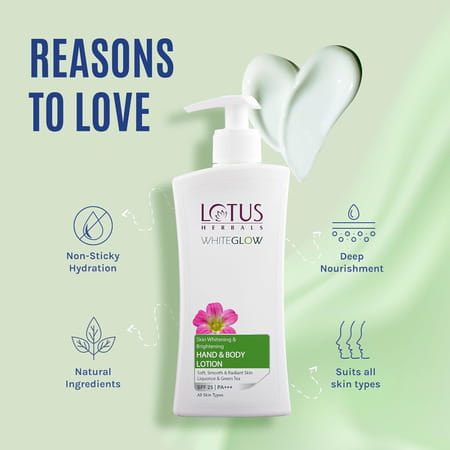 Lotus Herbals Whiteglow Skin Brightening Hand & Body Lotion Spf 25 Pa+++ | 400ml