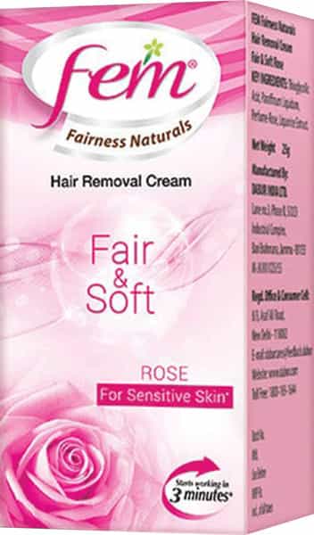 Fem Fair & Soft Rose Hair Removal Cream - Sensitive Skin - 25 Gm