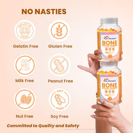 Dr. Morepen Bone Support Gummies With Calcium + Vitamin D- 60 Gummies