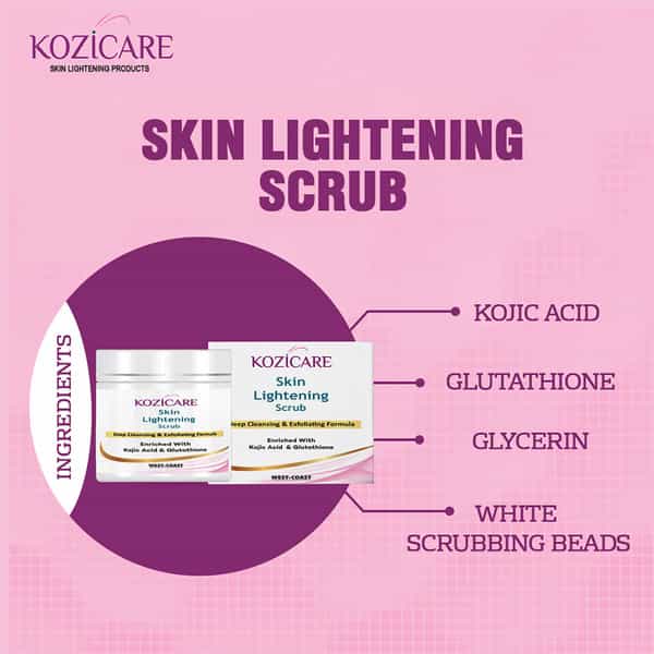 Kozicare Skin Lightening Scrub Deep Cleansing & Exfoliating Formula - 100 Gm