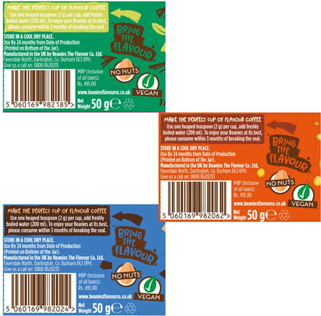 Beanies Flavoured Coffee |Mint Chocolate 50g Creamy Caramel 50g Nutty Hazelnut 50g|Pack Of 3