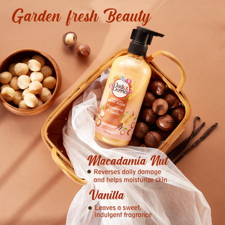 Buds & Berries Moisturising Macadamia And Vanilla Extracts Body Wash For Soft & Clear Skin (300 Ml)