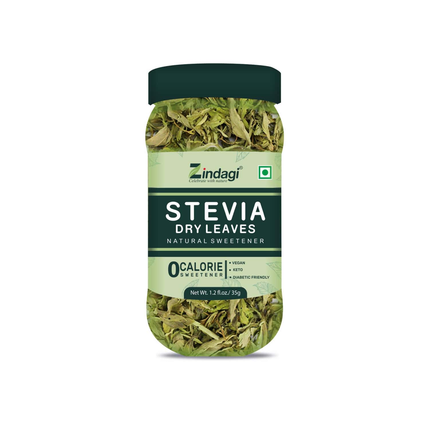 Zindagi 100% Pure Stevia Leaves Extract | Natural Stevia Dry Leaves|sugar Substitute|35gm|pack Of 2