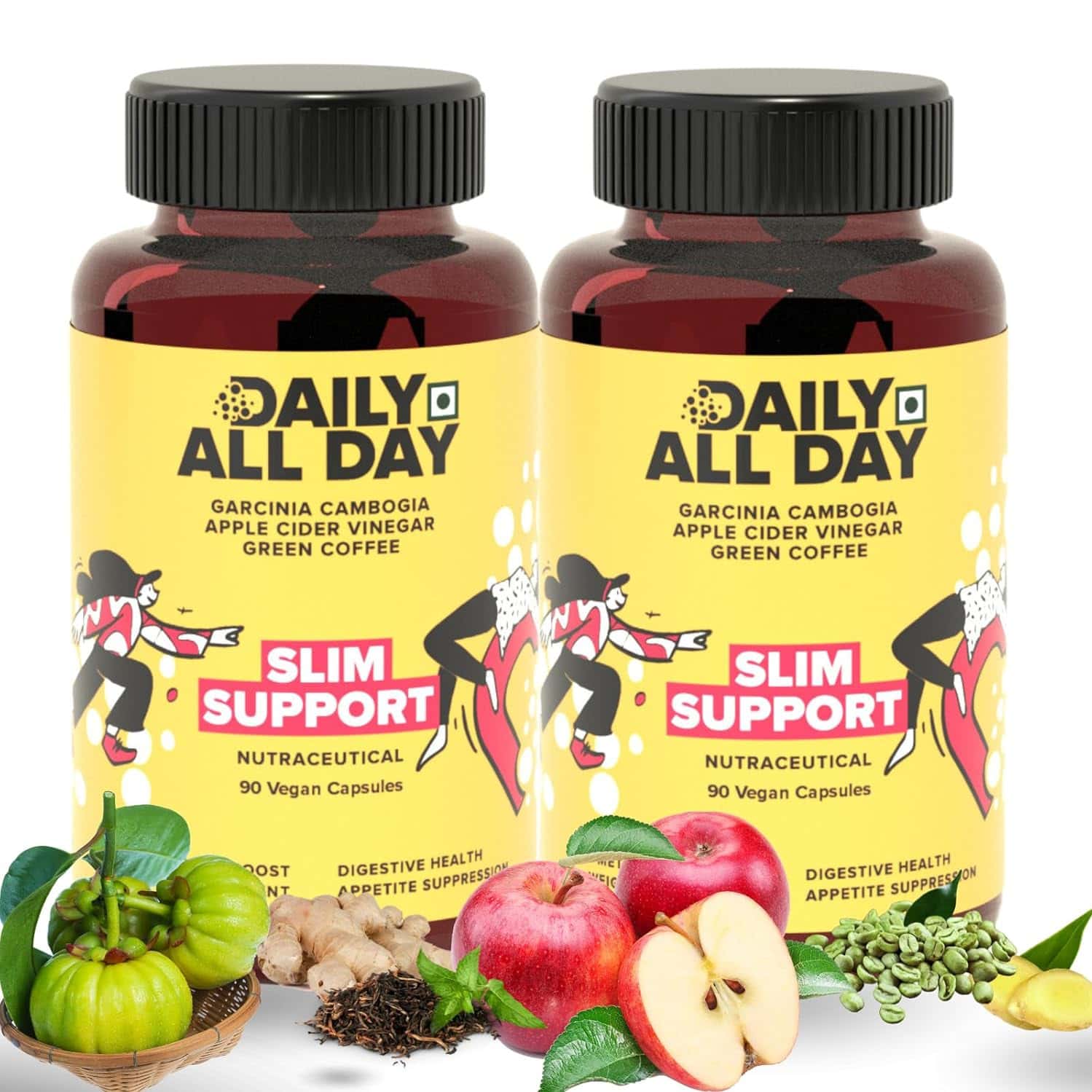 Daily All Day Slim Support |for Weight Loss | Women & Men Keto Fat Burners | 90 Capsules (pack Of 2)
