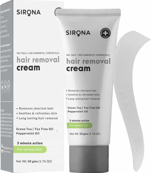 Sirona Bikini Line & Body Hair Removal Cream With Green Tea & Tea Tree - 50 Gm
