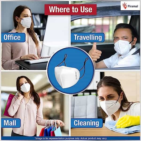 Tri-Activ 5 Layer Protective Face Masks/Tested As Per N95 Standard, 99% Bacterial And Filtration Eff