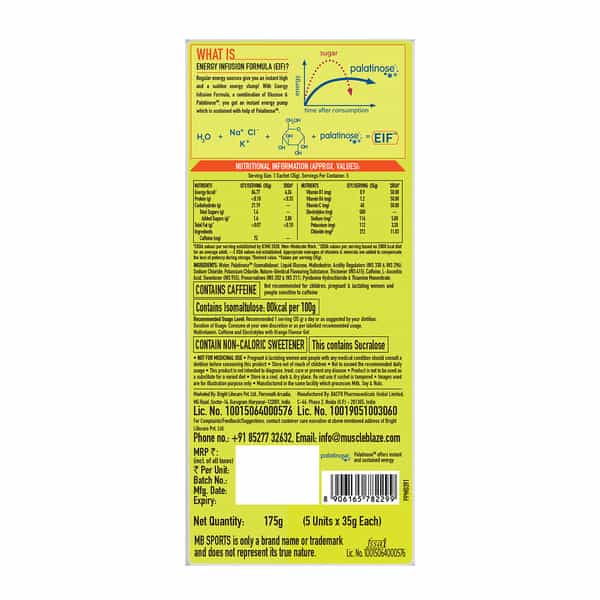 Muscleblaze Sports Energy Gel For Instant Energy Boost | 35 G (Pack Of 5) | Zesty Orange Flavour