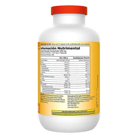 Kirkland Signature Fish Oil Concentrate With Omega-3 Fatty Acids | 400 Softgels | 1000Mg