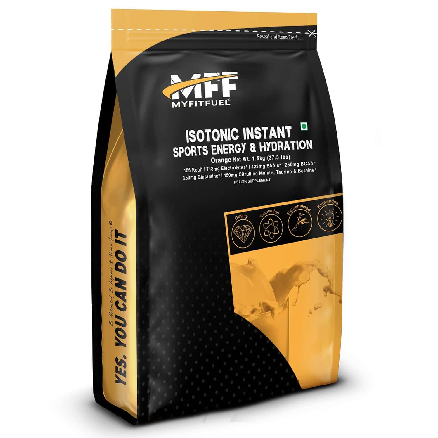Myfitfuel Isotonic Instant Sports Energy Drink & Hydration. Electrolytes, Bcaa, More (1.5kg Orange)