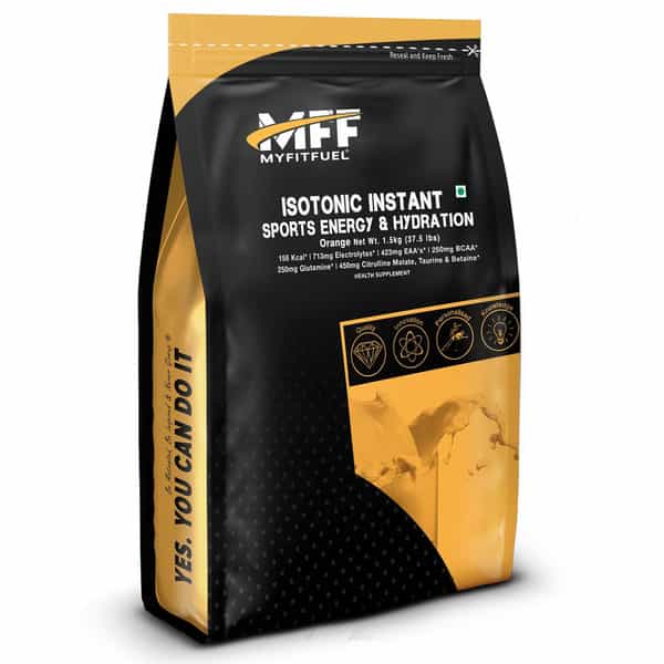 Myfitfuel Isotonic Instant Sports Energy Drink & Hydration. Electrolytes, Bcaa, More (1.5Kg Orange)
