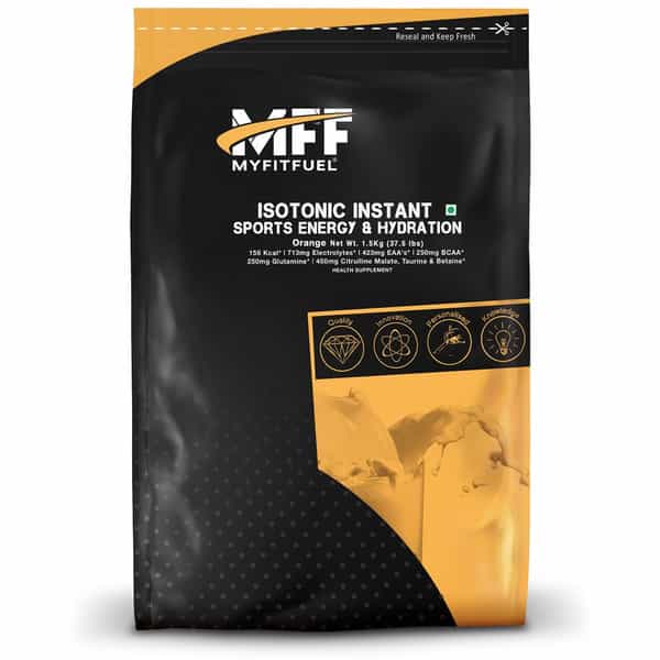 Myfitfuel Isotonic Instant Sports Energy Drink & Hydration. Electrolytes, Bcaa, More (1.5Kg Orange)