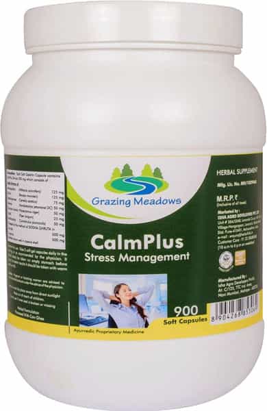 Grazing Meadows Calmplus 900 Capsules (500Mg) | Ayurvedic Herbal Formulation For Stress Management