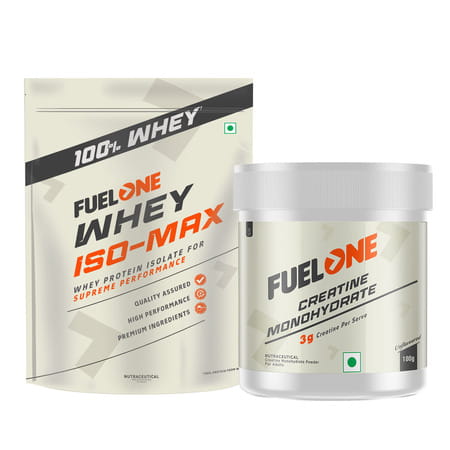 Fuel One Whey Iso-Max, 100% Pure Whey Protein Isolate,Mango,1 Kg With Creatine Monohydrate 100gm
