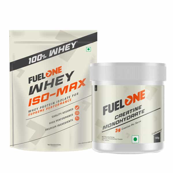 Fuel One Whey Iso-Max, 100% Pure Whey Protein Isolate,Mango,1 Kg With Creatine Monohydrate 100Gm