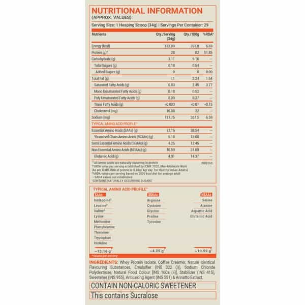Fuel One Whey Iso-Max, 100% Pure Whey Protein Isolate,Mango,1 Kg With Creatine Monohydrate 100Gm