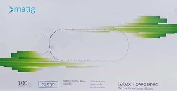 Matig Latex Medical Examination Hand Gloves Packet Of 100'S