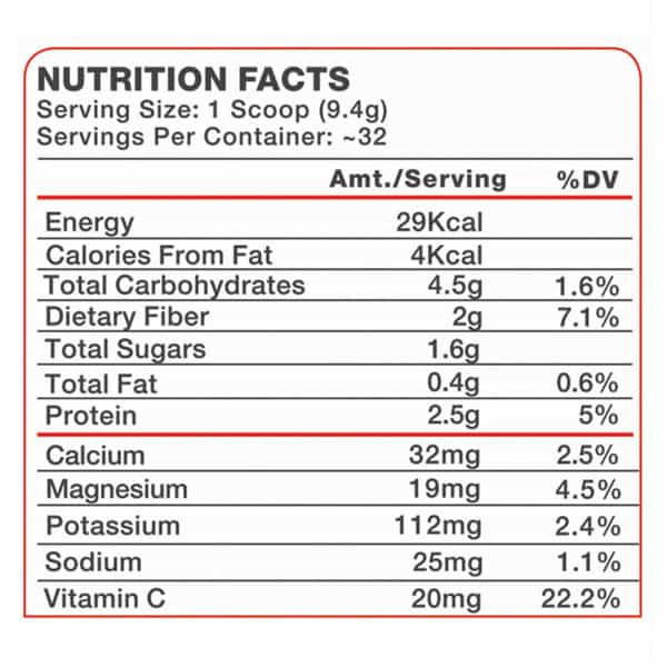 Vitrovea Amazing Greens Organic Raw Super Greens Powder Whole Food W/10 Superfoods - Lime - 300G