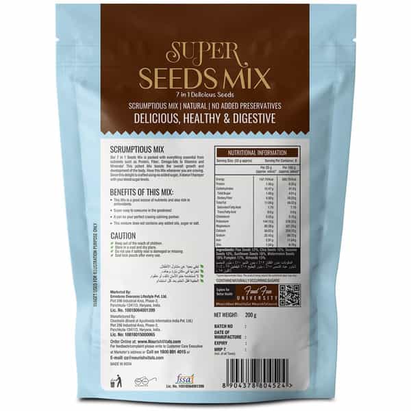 Nourishvitals Super Seeds Mix 7 In 1 Delicious Seeds 200G (Pack Of 2)