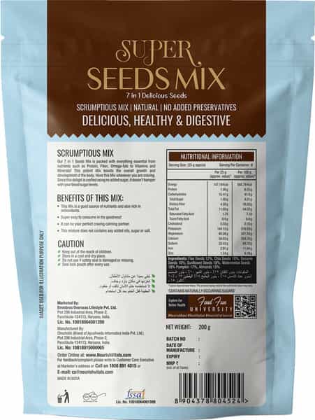 Nourishvitals Super Seeds Mix 7 In 1 Delicious Seeds 200G (Pack Of 2)