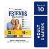 Friends Premium Adult Diapers - Xl | Waist Size: 121.92 - 172.72 Cm | 48 - 68 Inch - 10 Count