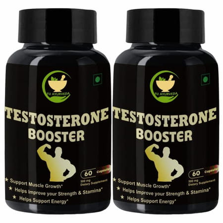 Fij Ayurveda Testosterone Booster Capsule - 500mg 60 Capsules (Pack Of 2)