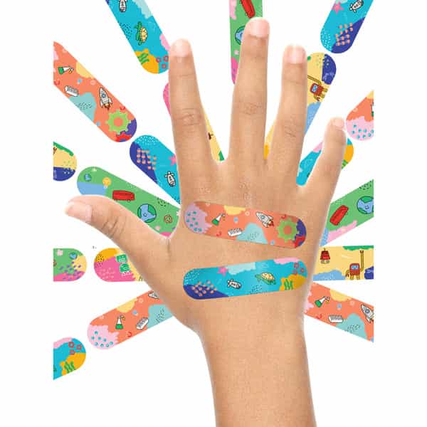 Ouchie Non-Toxic Printed Bandages Double Combo (40 Pack) - Ouchie X Muso & Space Blue