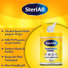 Steriall Sanitizing Disinfectant Wipes For Hands Body And Surfaces - 50 Wipes