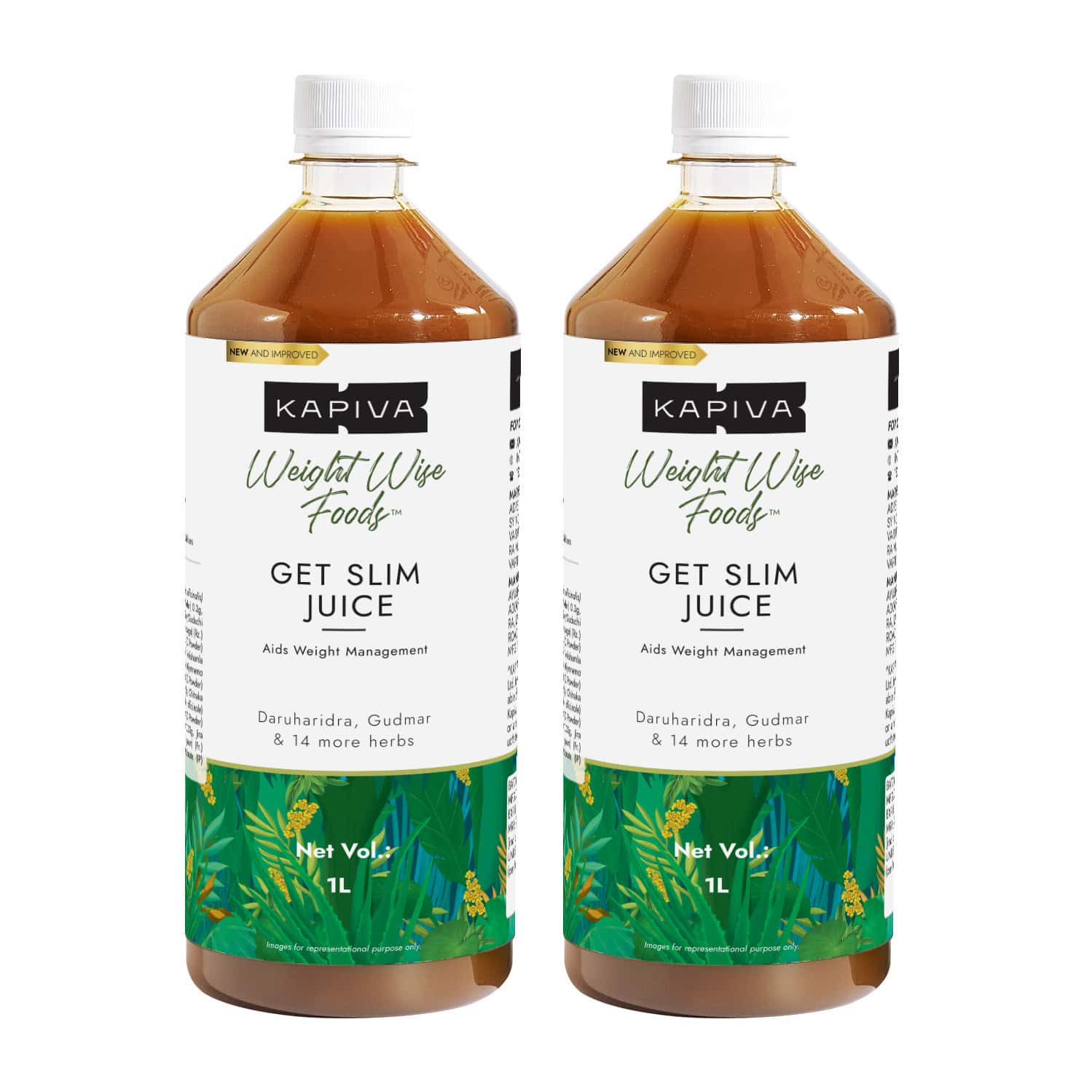 Kapiva Get Slim Juice (2l)|healthy Weight Management With 12 Ayurvedic Herbs - Super Saver Pack Of 2