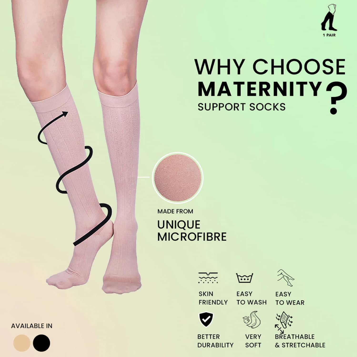 Sorgen Maternity Support Socks (Beige Large)
