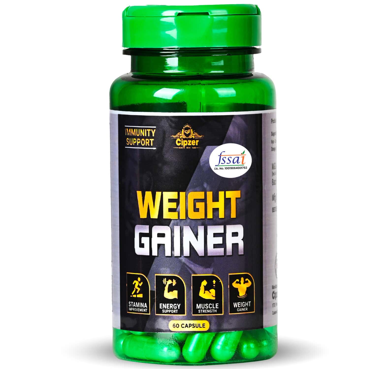 Cipzer Weight Gainer Capsule-helps To Build Muscle Mass & Gain Body Weight (60 Capsule)