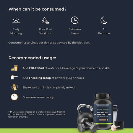 Nutrabay Wellness Vegan Plant Protein Powder + Superfoods Coffee - 1kg