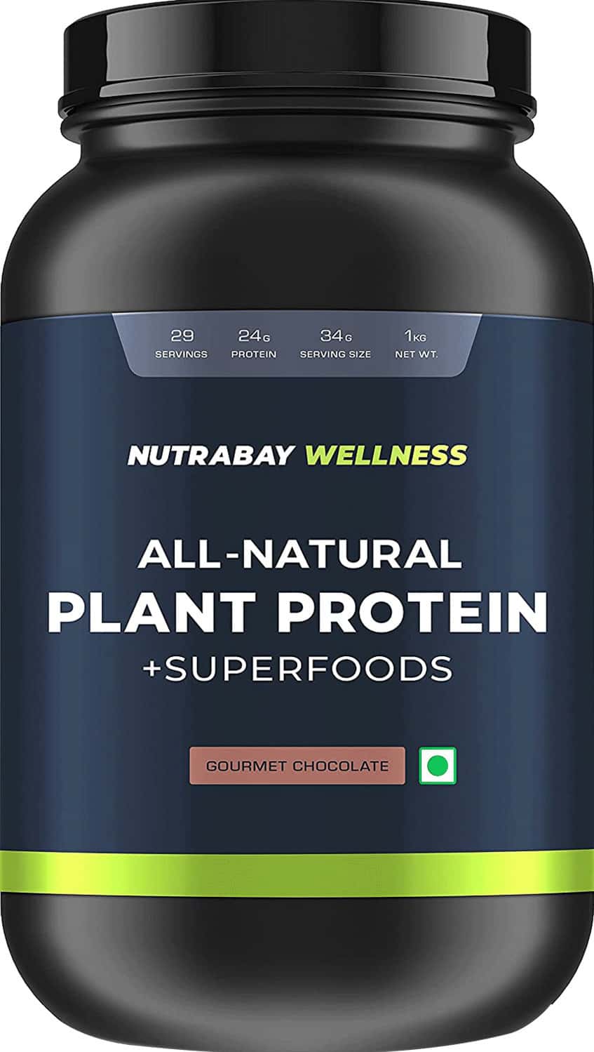 Nutrabay Wellness Vegan Plant Protein Powder + Superfoods Coffee - 1kg