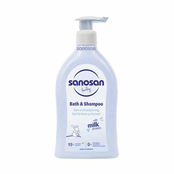 Sanosan Baby Bath & Shampoo | 2-In-1 Gentle Cleanser - No Tears | Newborn - 500Ml