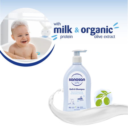 Sanosan Baby Bath & Shampoo | 2-In-1 Gentle Cleanser - No Tears | Newborn - 500ml