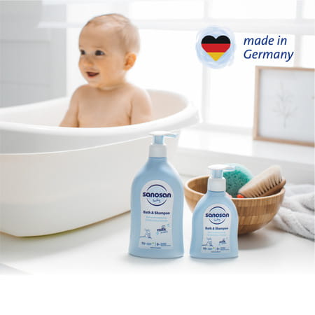 Sanosan Baby Bath & Shampoo | 2-In-1 Gentle Cleanser - No Tears | Newborn - 500ml