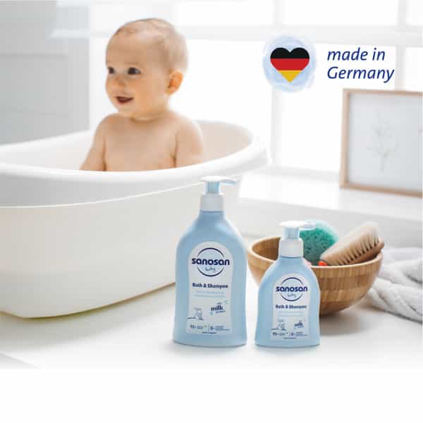 Sanosan Baby Bath & Shampoo | 2-In-1 Gentle Cleanser - No Tears | Newborn - 500Ml