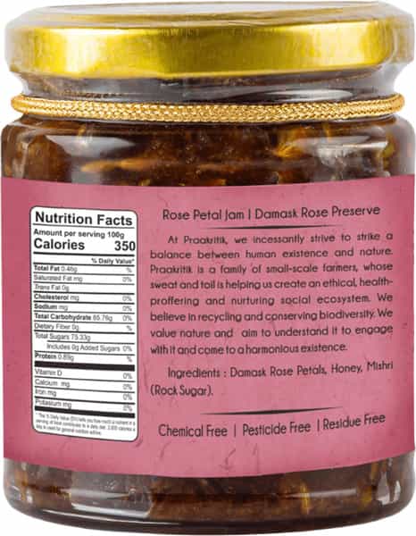 Praakritik Natural Mishri Artisan Gulkand 250 G