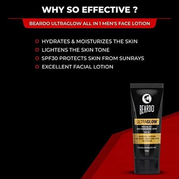 Beardo Activated Charcoal Face Wash And Beardo Ultraglow Face Lotion Combo