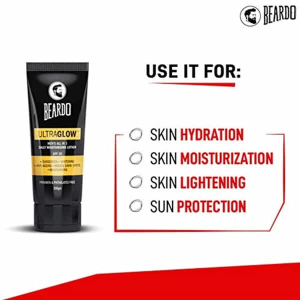 Beardo Activated Charcoal Face Wash And Beardo Ultraglow Face Lotion Combo